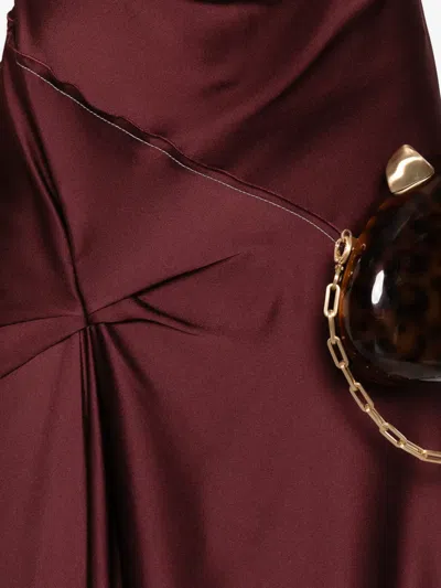 Victoria Beckham Posy Draped Midi Dress In Red