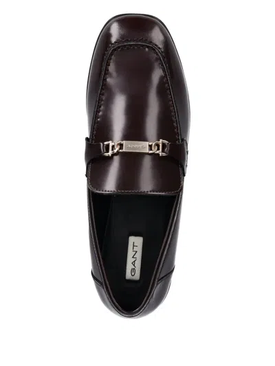 Gant Buckle-strap Loafers In Brown
