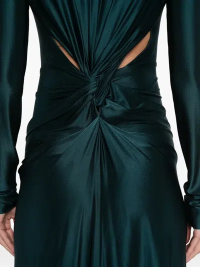 Victoria Beckham Cut-out Long-sleeve Maxi Dress In Blue