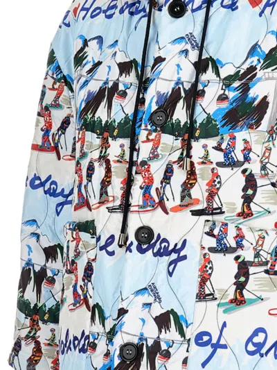 Alessandro Enriquez Hooded Printed Jacket In Multi