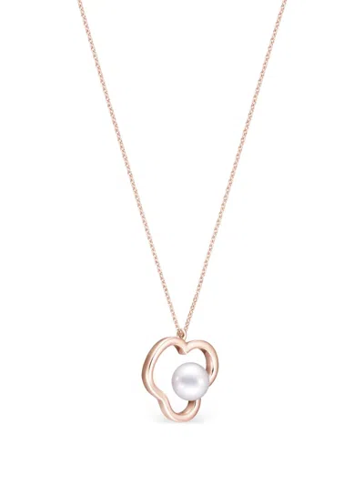 Tasaki 18k Rose Gold Chants Signature Akoya Pearl Necklace In Gray