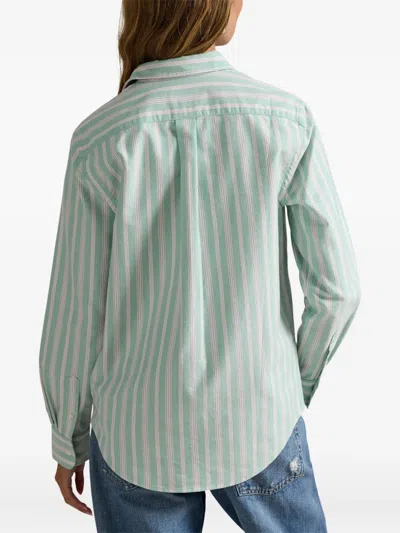 Polo Ralph Lauren Striped Button-front Shirt In Green