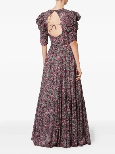 Isabel Marant Étoile Sichellia Puff-sleeve Maxi Dress In Brown