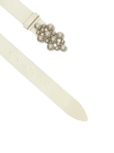 Isabel Marant Vickia Leather Belt In Neutral