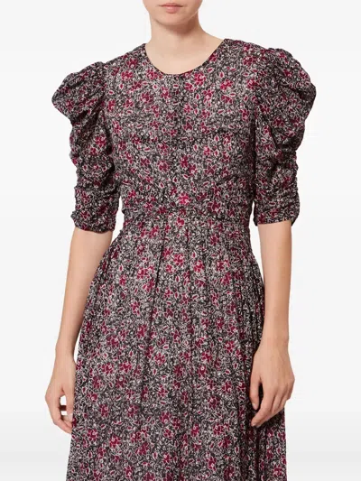 Isabel Marant Étoile Sichellia Puff-sleeve Maxi Dress In Brown