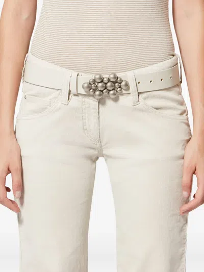 Isabel Marant Vickia Leather Belt In Neutral