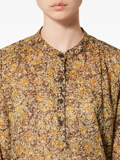Isabel Marant Étoile Maria Floral-pattern Blouse In Brown
