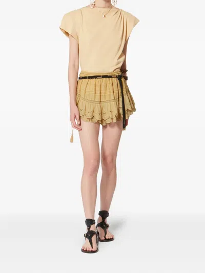 Isabel Marant Étoile Puria Ruffled Shorts In Yellow