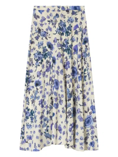 Isabel Marant X Sakura Floral Slit Skirt In Neutral