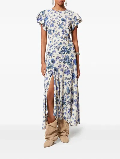 Isabel Marant X Sakura Floral Slit Skirt In Neutral