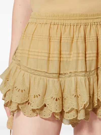 Isabel Marant Étoile Puria Ruffled Shorts In Yellow