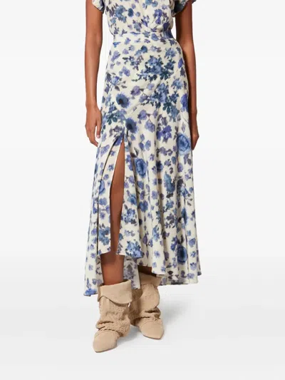 Isabel Marant X Sakura Floral Slit Skirt In Neutral