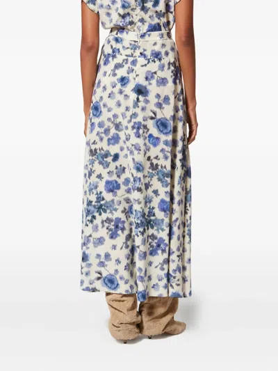 Isabel Marant X Sakura Floral Slit Skirt In Neutral
