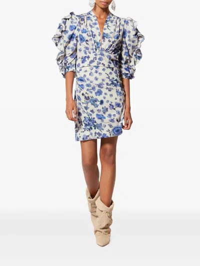Isabel Marant X Doris Ruffled Dress In Neutral
