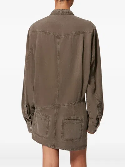 Isabel Marant Étoile Nouria Patch-pocket Mini Dress In Brown