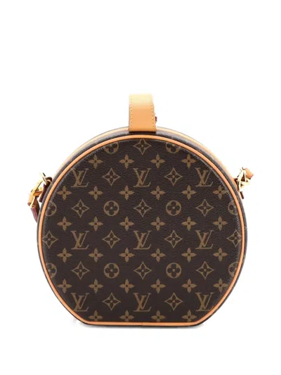 Pre-owned Louis Vuitton Petite Boite Chapeau Bag Monogram Canvas Crossbody Bag In Brown