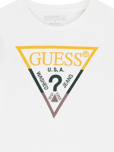 Guess Logo-print Long-sleeve T-shirt In White