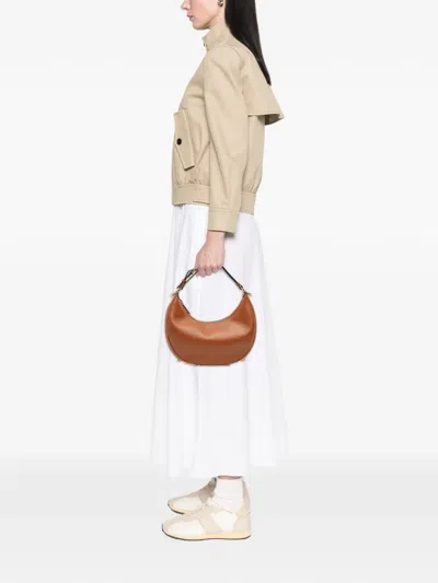 Pre-owned Fendi 2010-2025 Small Leather Graphy Hobo Bag In Brown