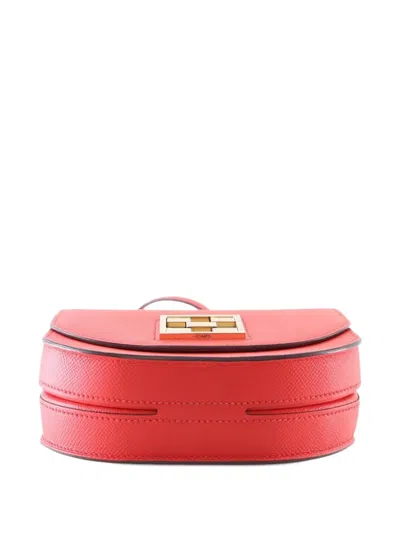 Pre-owned Hermes 2019 Epsom Mosaique Au 24 17 Crossbody Bag In Red