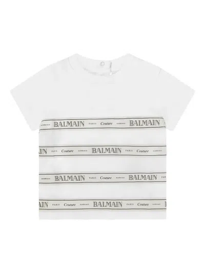 Balmain Button Logo Top In White