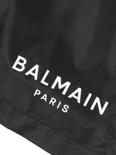 Balmain Boys Logo Swim Shorts In Black