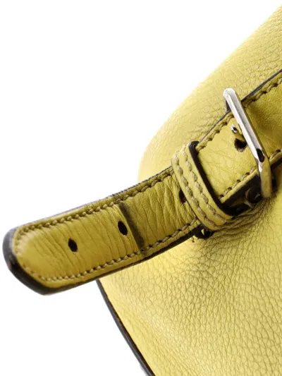 Pre-owned Gucci Bamboo Tassel Leather Medium Backpack In Yellow