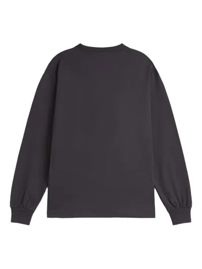 Ganni Graphic-print Sweatshirt In Brown