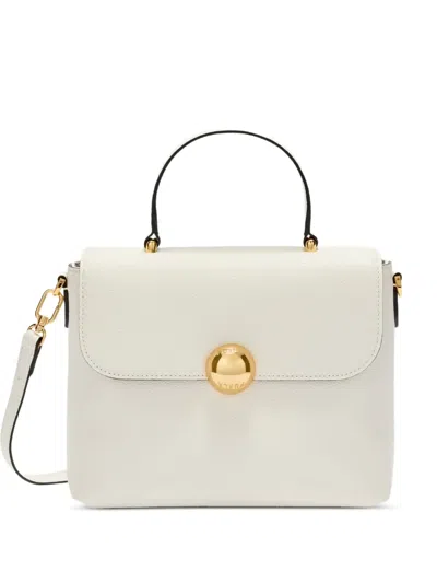 Furla ;oonlight Textured Flap Tote Bag In White