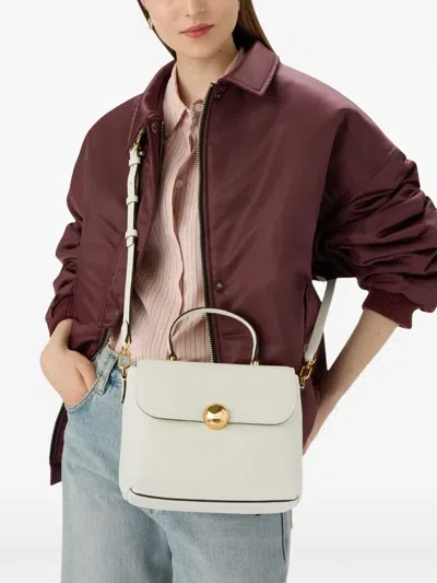 Furla ;oonlight Textured Flap Tote Bag In White