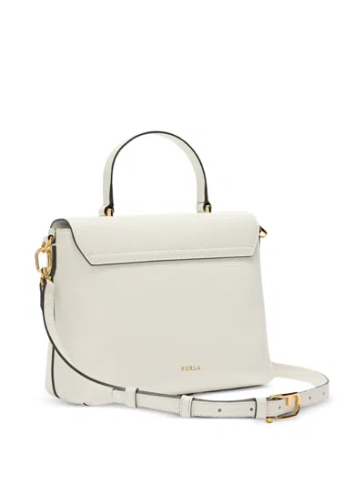 Furla ;oonlight Textured Flap Tote Bag In White