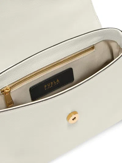 Furla ;oonlight Textured Flap Tote Bag In White