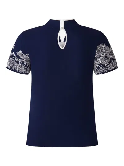 Shanghai Tang Tang Qipao Top In Blue