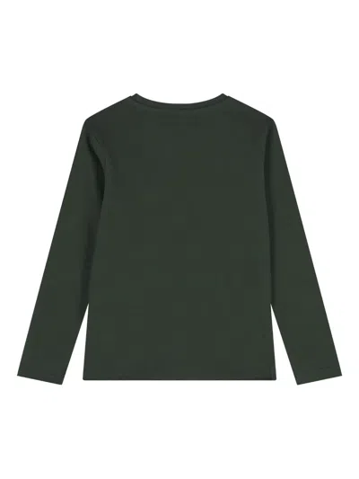 Guess Teddy-bear-print Long-sleeve T-shirt In Green