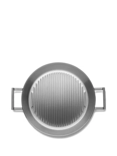 Alessi Convivio Ribbed Handled Grill Pan (29cm) In Silver