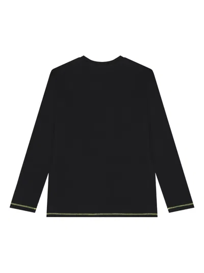 Guess Logo-print Long-sleeve T-shirt In Black
