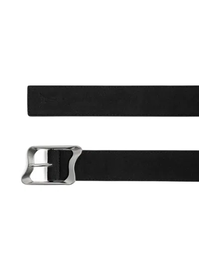 Manière De Voir Eleanor Sculpted-buckle Leather Belt In Black