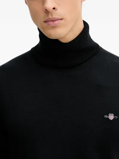 Gant Roll-neck Logo Sweater In Multi