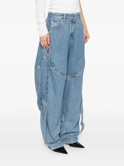 Attico Tie Detail Jeans In Blue