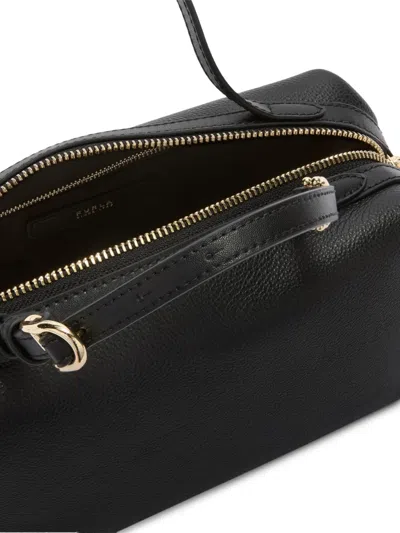 Furla Boston Double Logo Tote Bag In Black