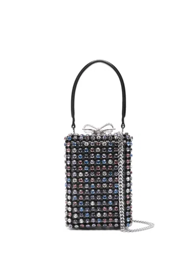 Self-portrait Micro Crystal-embellished Tote Bag In Black