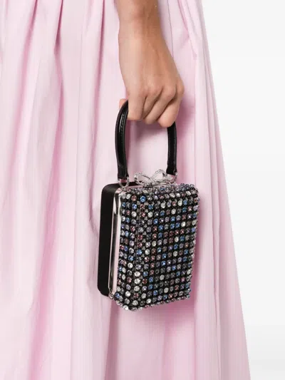 Self-portrait Micro Crystal-embellished Tote Bag In Black