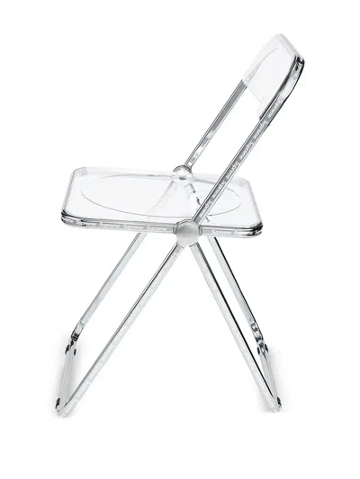 Supreme Plia Text Print Chair In Silver