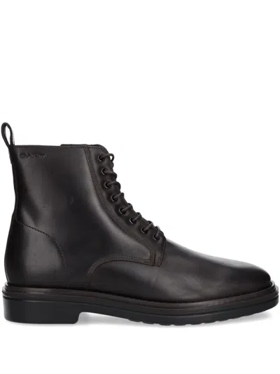 Gant Lace-up Zip Boots In Black
