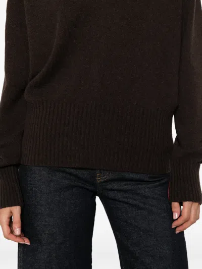 Liviana Conti Polo-collar Long-sleeve Sweater In Brown