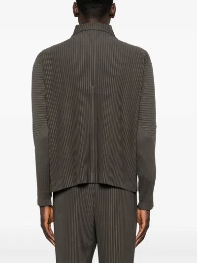 Issey Miyake Zip-up Pleated Top In Green