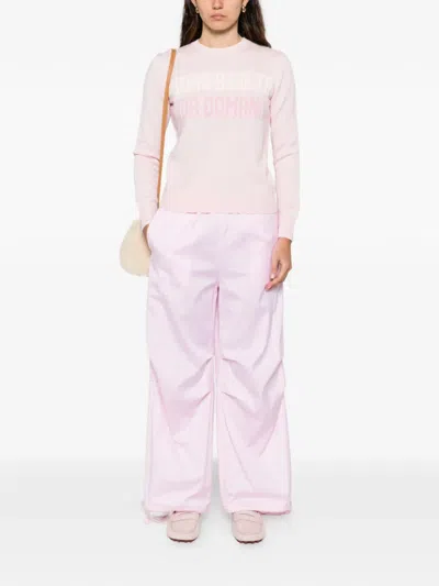 Mc2 Saint Barth Ribbed Knit Lettering Jumper In Multi