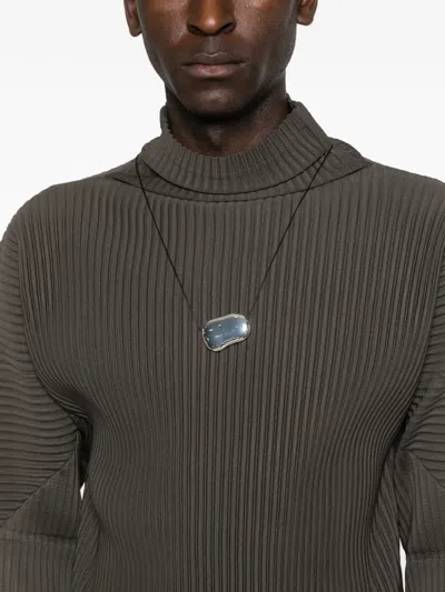 Issey Miyake Pleated Roll-neck Top In Green