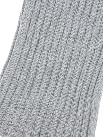 Gran Sasso Ribbed Scarf In Gray