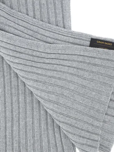 Gran Sasso Ribbed Scarf In Gray