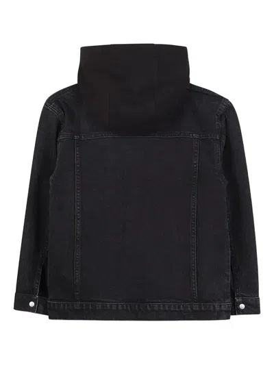 Hugo Boss Button-up Hooded Jacket In Black